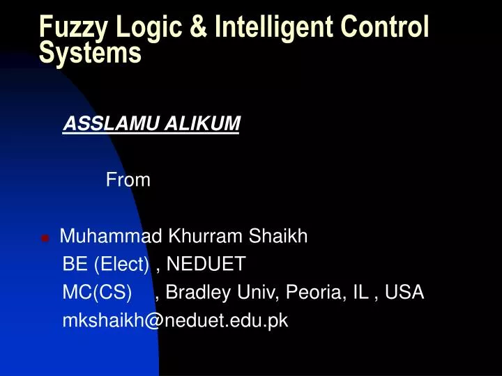 fuzzy logic intelligent control systems