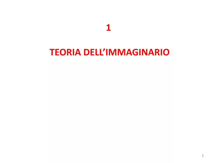 1 teoria dell immaginario