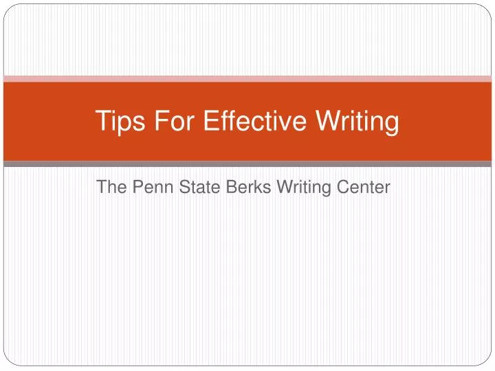 tips for effective writing