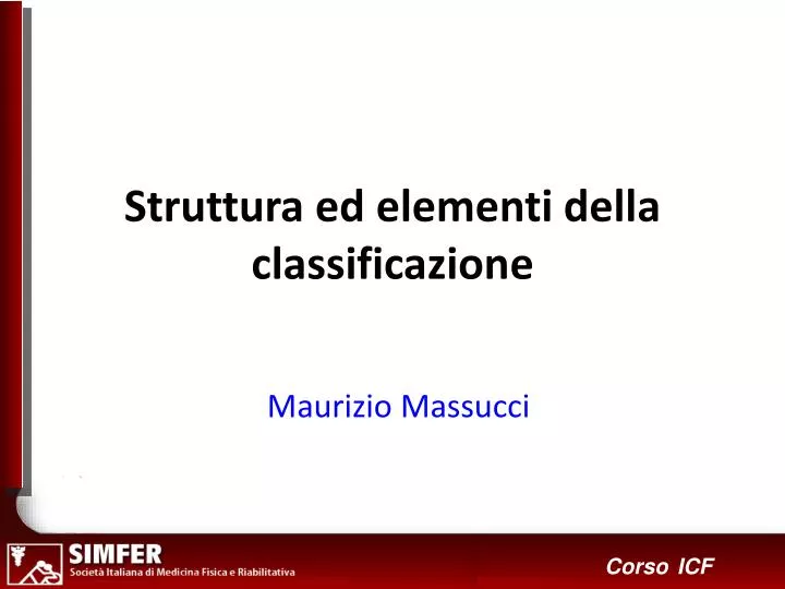 struttura ed elementi della classificazione