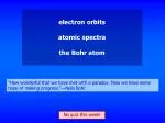 electron orbits atomic spectra the Bohr atom - slide 1