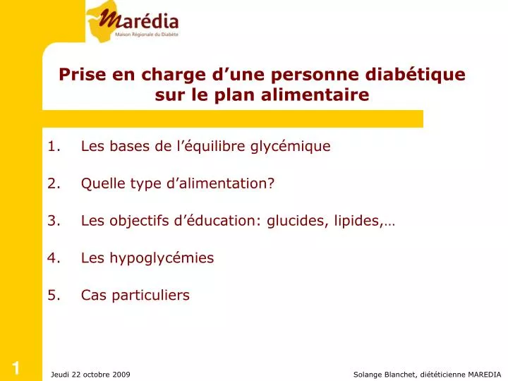 prise en charge d une personne diab tique sur le plan alimentaire