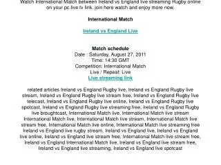 watch ireland vs england live streaming rugby international