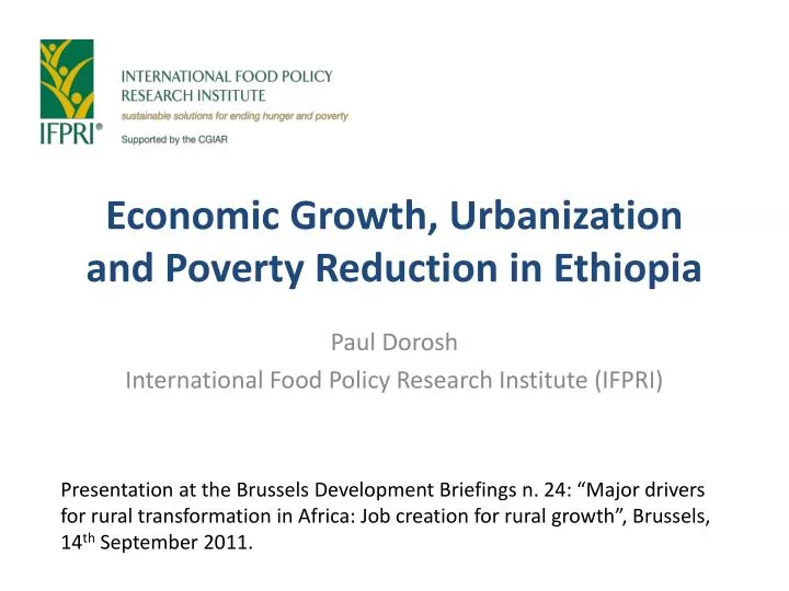 economic growth urbanization and poverty reduction in ethiopia