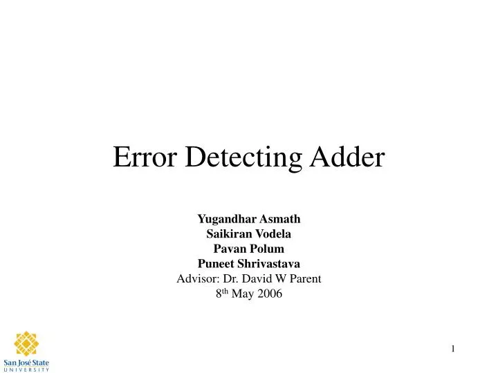 error detecting adder