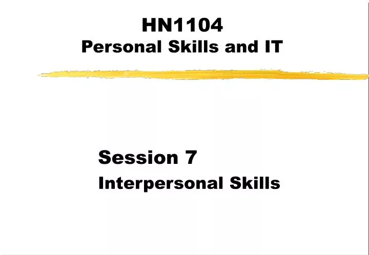 hn1104 personal skills and it