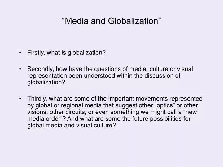 media and globalization