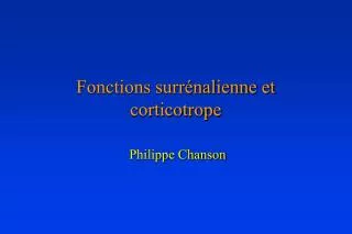 fonctions surr nalienne et corticotrope