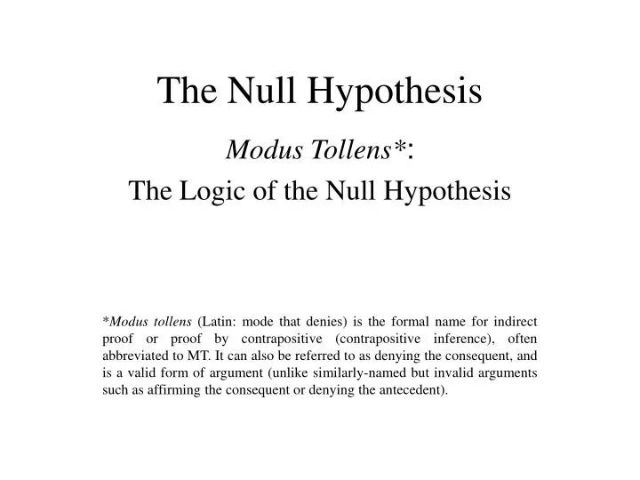 the null hypothesis