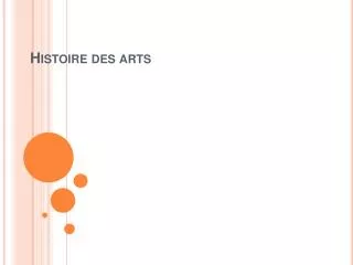 histoire des arts