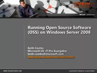 Running Open Source Software (OSS) on Windows Server 2008