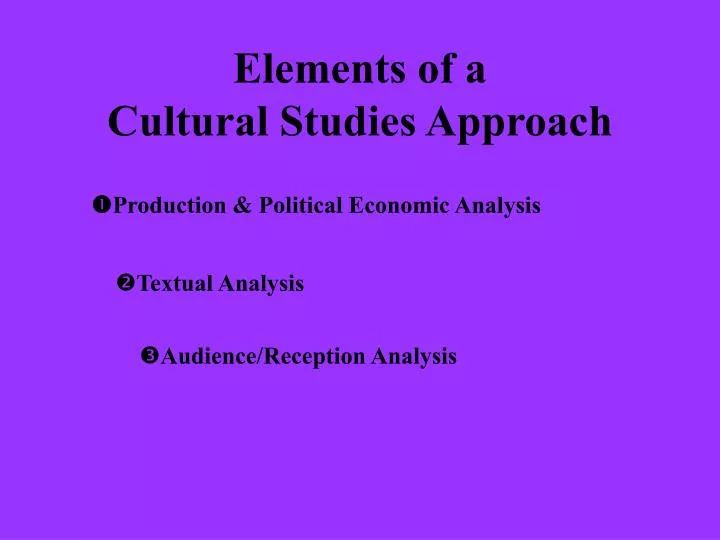 elements of a cultural studies approach