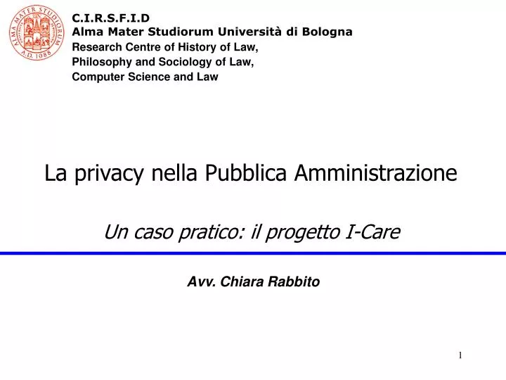 la privacy nella pubblica amministrazione un caso pratico il progetto i care