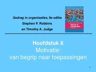 Motivatie: van begrip naar toepassingen