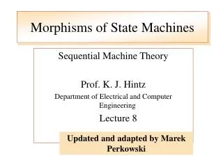 Morphisms of State Machines