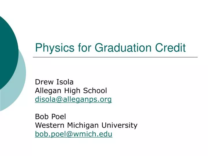 physics for graduation credit