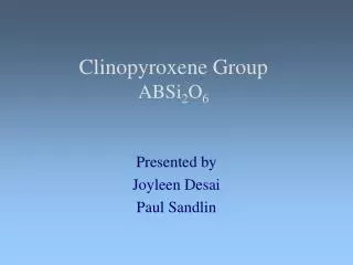 Clinopyroxene Group ABSi 2 O 6