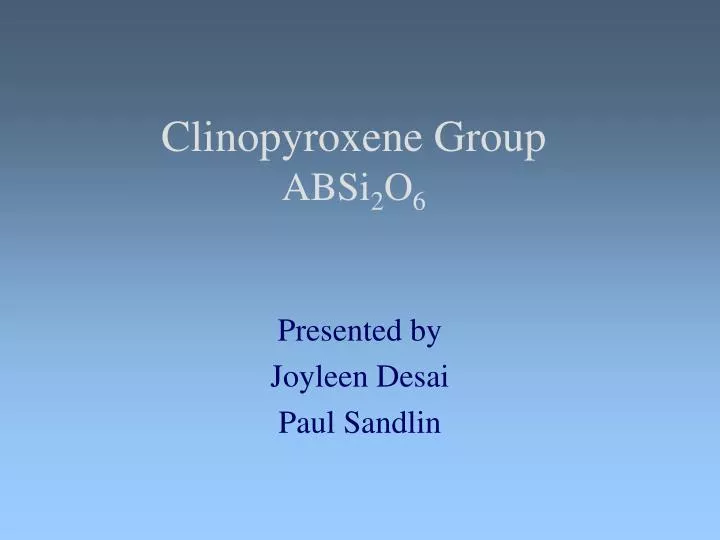 clinopyroxene group absi 2 o 6