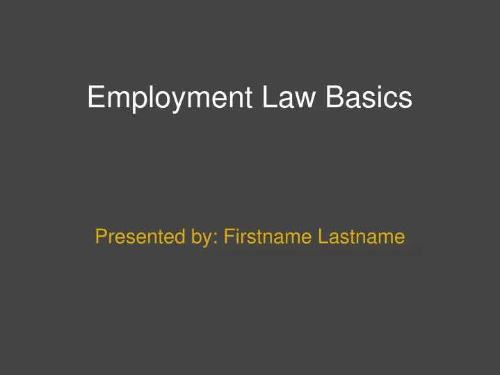 employment law basics