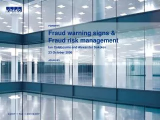 Fraud warning signs &amp; Fraud risk management