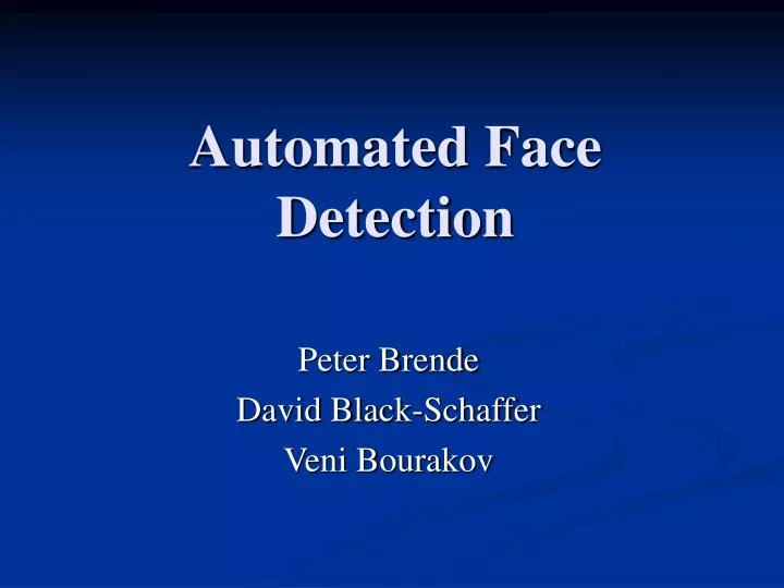 automated face detection
