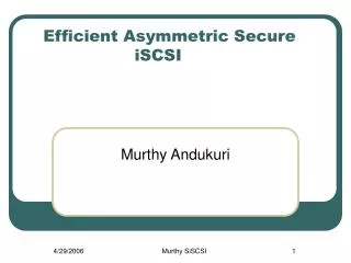 Efficient Asymmetric Secure iSCSI