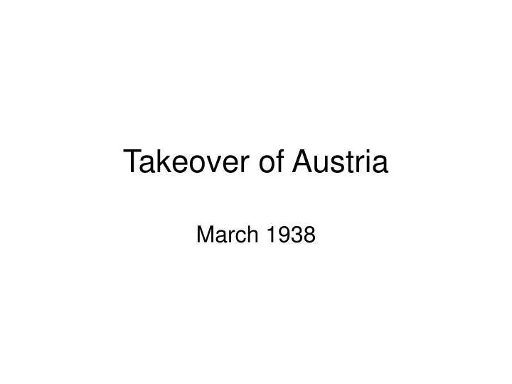 takeover of austria