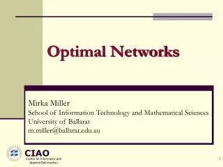 Optimal Networks