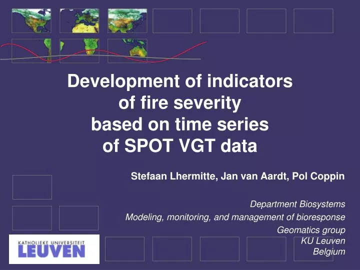 development of indicators of fire severity based on time series of spot vgt data