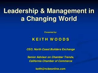 Leadership &amp; Management in a Changing World