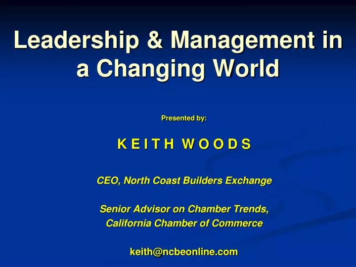 leadership management in a changing world