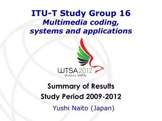 itu t study group 16 multimedia coding systems and applications