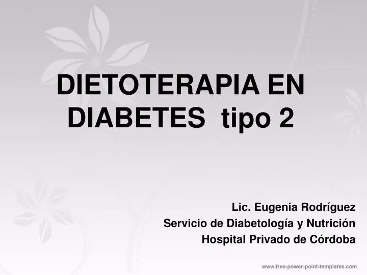 dietoterapia en diabetes tipo 2