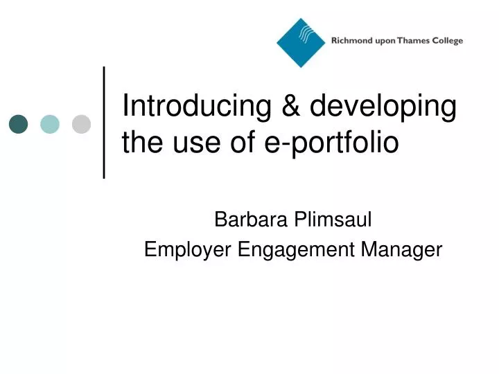 introducing developing the use of e portfolio