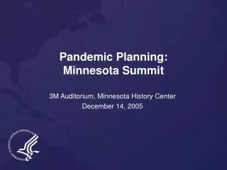 Pandemic Planning: Minnesota Summit