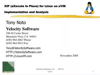 XIP (eXecute In Place) for Linux on z/VM Implementation and Analysis