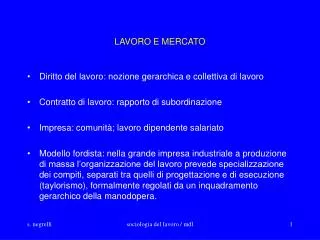 lavoro e mercato