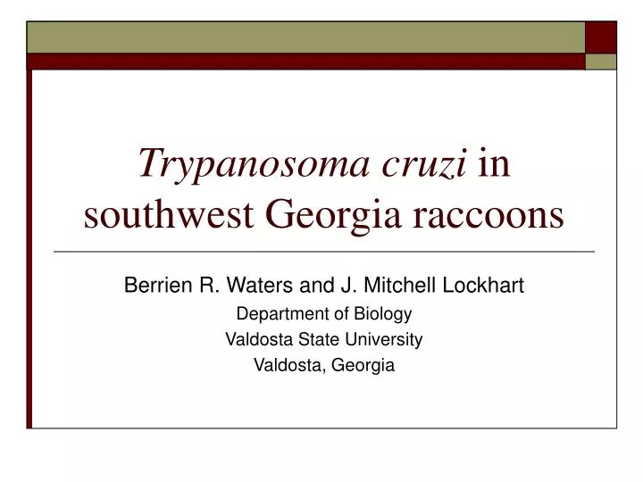 trypanosoma cruzi in southwest georgia raccoons