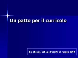 Un patto per il curricolo