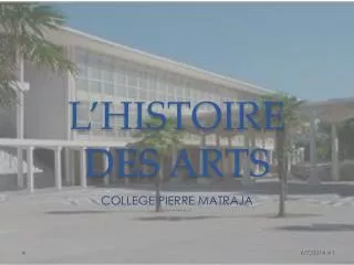 l histoire des arts