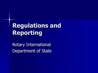 regulations and reporting