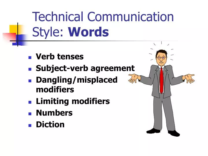 technical communication style words