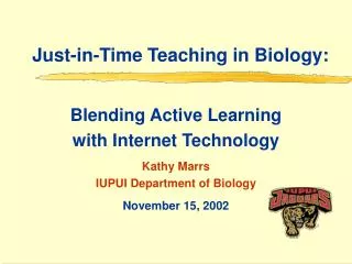 Just-in-Time Teaching in Biology: