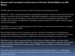 rumors and uncertainty lead investors to precious metals bul