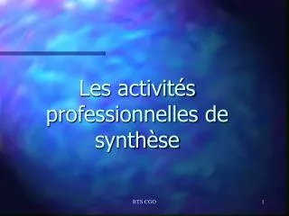 les activit s professionnelles de synth se
