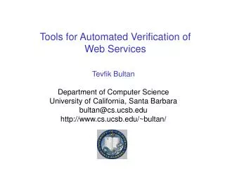 Tools for Automated Verification of Web Services