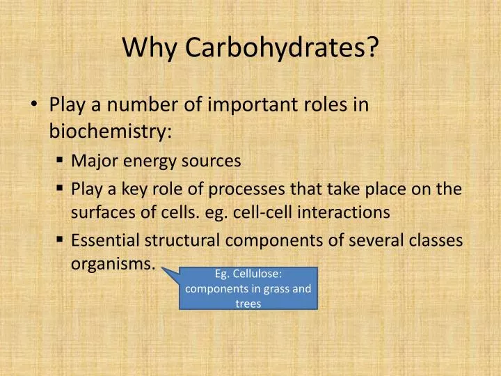 why carbohydrates
