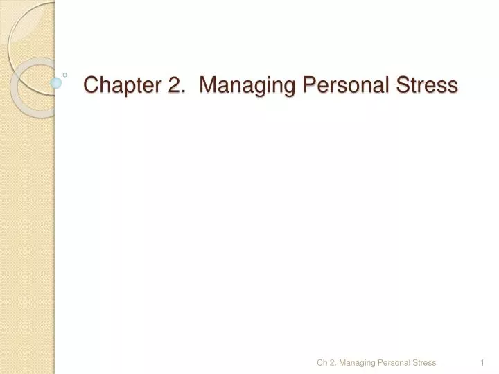 chapter 2 managing personal stress