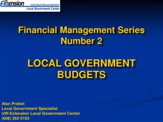 Financial Management Series Number 2 LOCAL GOVERNMENT BUDGETS