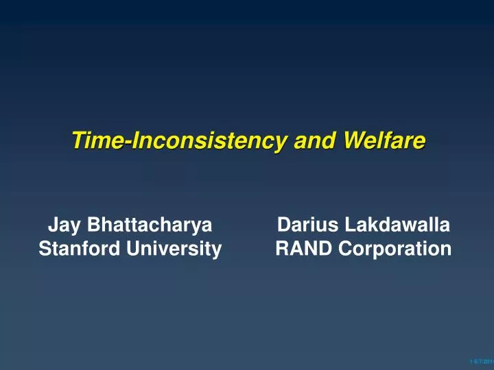 time inconsistency and welfare